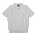 Polo - Cable Knit Polo Shirt Light Grey
