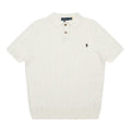 Polo - Cable Knit Polo Shirt Cream White