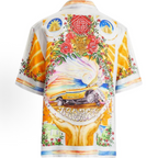 Casablanca Golden Rose Lowrider Silk Shirt White - Back View