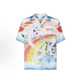 Casablanca Rainbow Butterfly Silk Shirt Blue - Back View