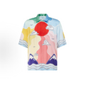 Casablanca Sunrise Mountain Casa Silk Shirt - Front View