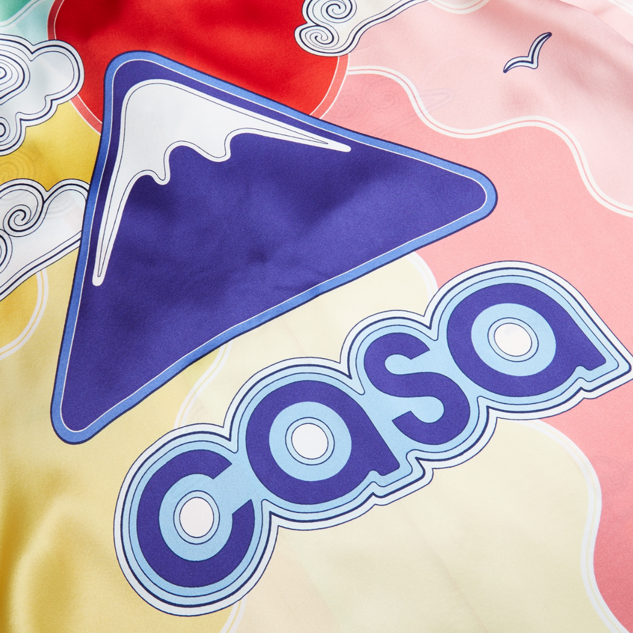 Casablanca Sunrise Mountain Casa Silk Shirt - CASA Logo Detail