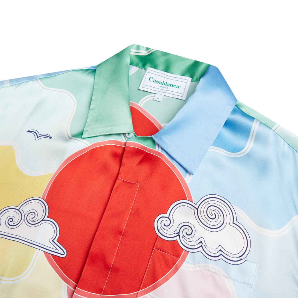 Casablanca Sunrise Mountain Casa Silk Shirt - Collar Detail