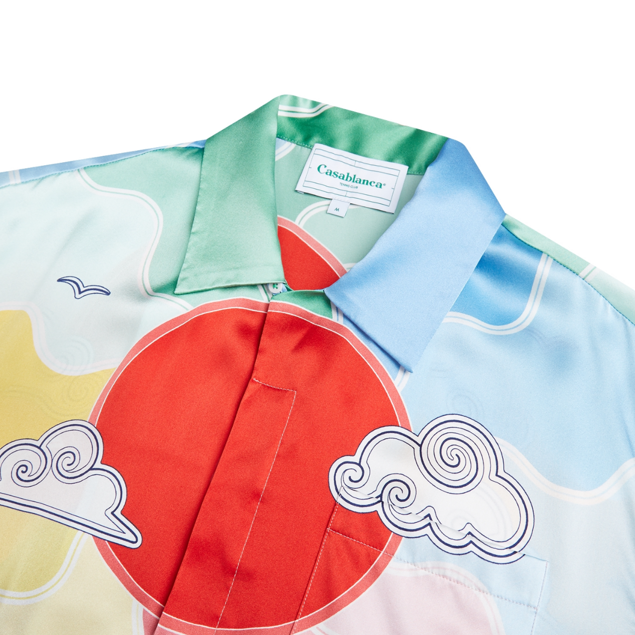 Casablanca Sunrise Mountain Casa Silk Shirt - Collar Detail