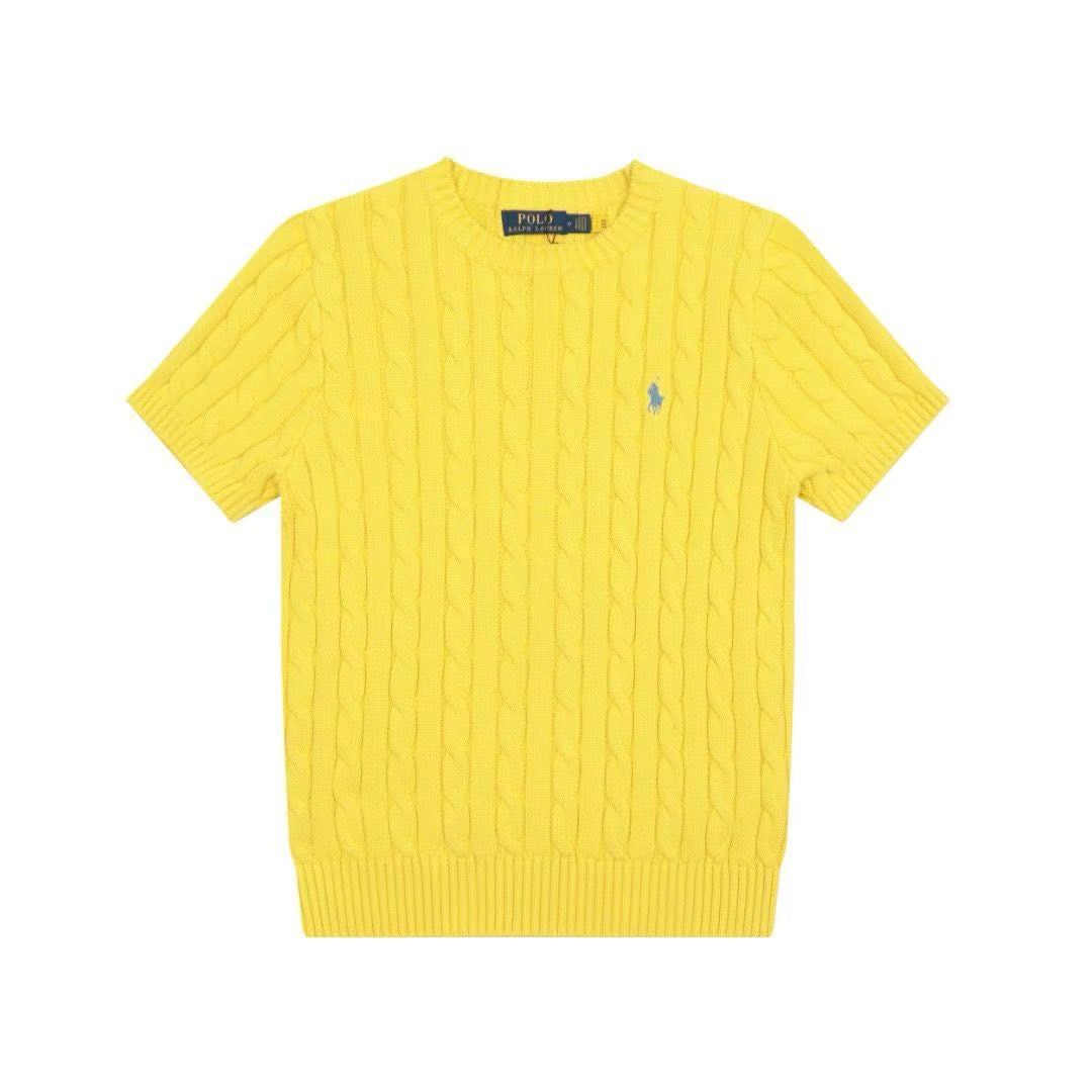 Polo - Cable Knit Crew Neck Tee Yellow