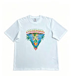 Casa - Tropical Island Triangle White Tee