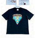 Casa - Tropical Island Triangle Black Tee