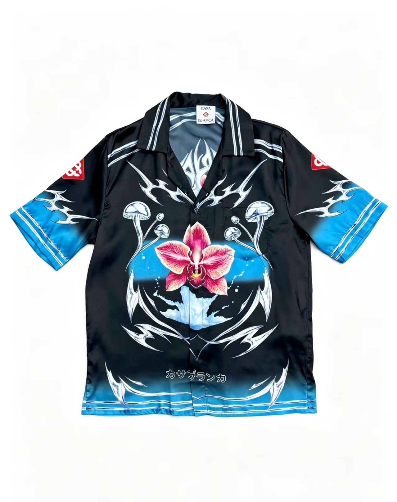 Casablanca - Orchid Flame Silk Shirt Black