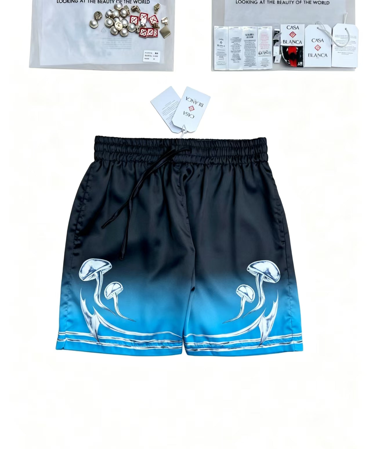Casablanca - Orchid Flame Silk Shorts Black