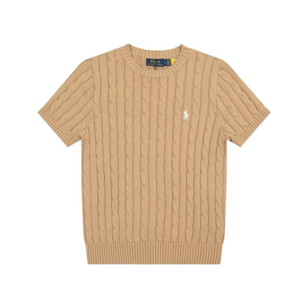 Polo - Cable Knit Crew Neck Tee Khaki
