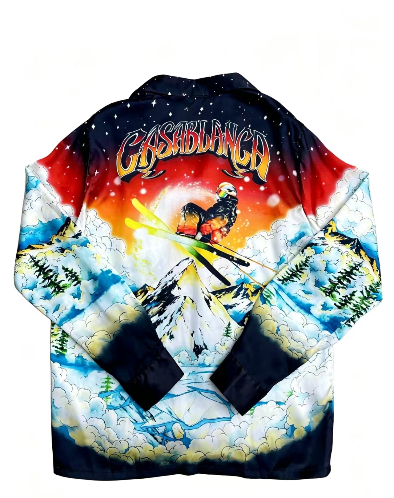 Casablanca Ski Mountain Silk Shirt Black - Back View