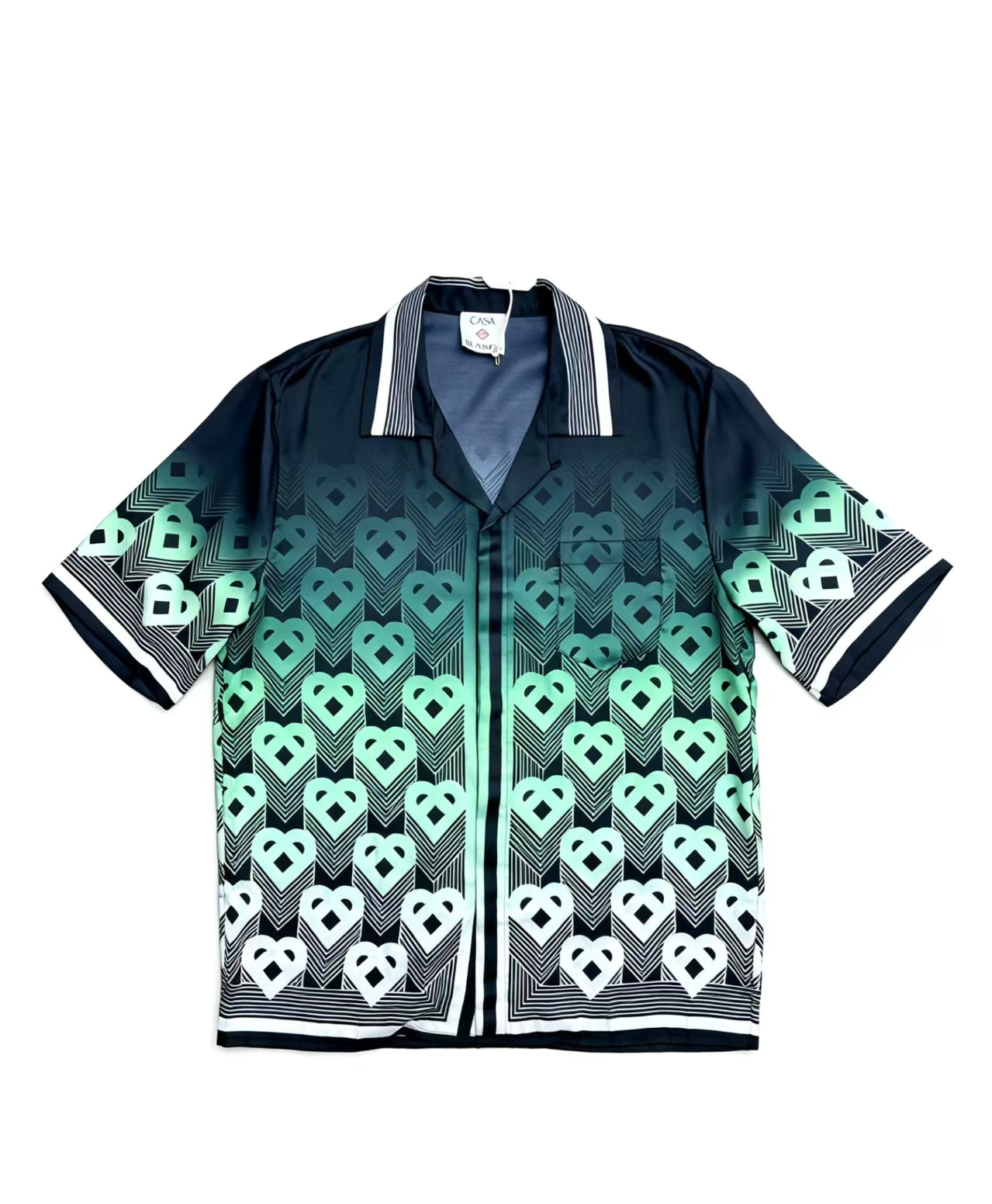 Casablanca - Heart Monogram Silk Shirt Black Green