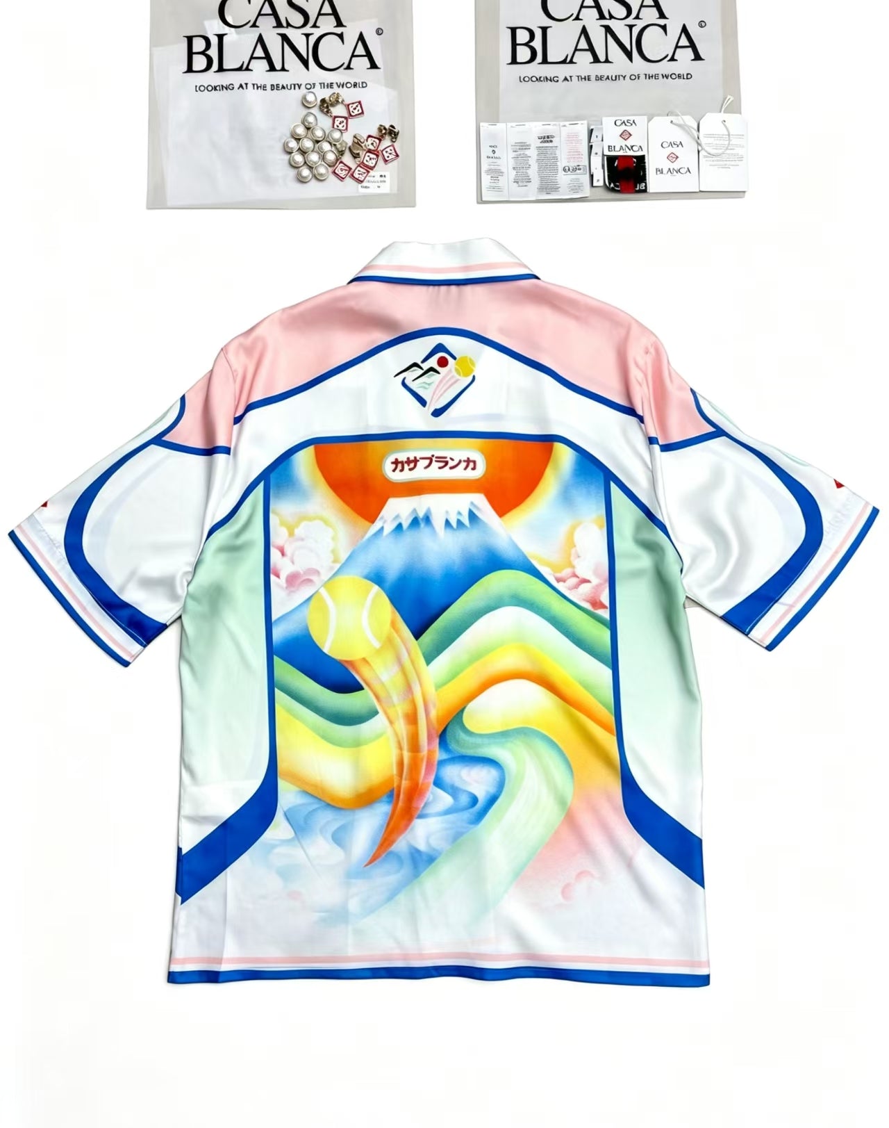 Casablanca - Mount Fuji Tennis Silk Shirt White