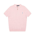 Polo - Cable Knit Polo Shirt Pink