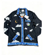 Casablanca Midnight Cloud Silk Shirt Black - Front View