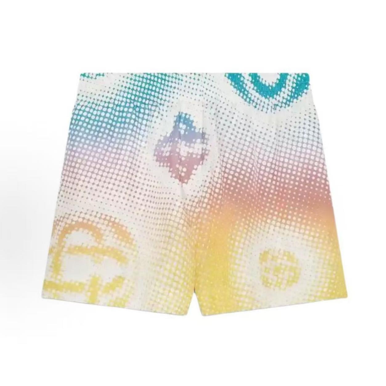 Casablanca Halftone CB Heart Silk Shorts Rainbow - Front View