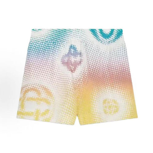 Casablanca Halftone CB Heart Silk Shorts Rainbow - Front View