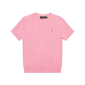 Polo - Cable Knit Crew Neck Tee Pink